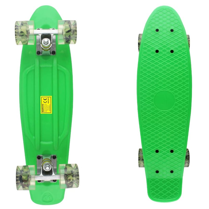 Meketec Skateboard Green Adults Little Cruiser Complete Kids Skateboards Youth Board for Boy Girl Beginners Children Toddler Teenagers Birthday (Green) - Image 2